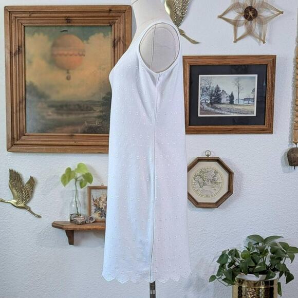 Lauren Ralph Lauren White Eyelet Midi Dress Preppy Clean Girl Summer PM - Picture 2 of 5